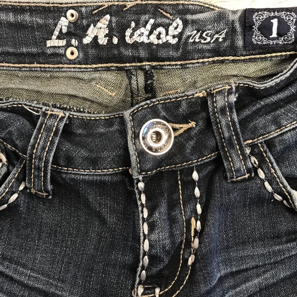 L.A. Idol Jeans Worn Size 1 Boot cut - Picture 5 of 8